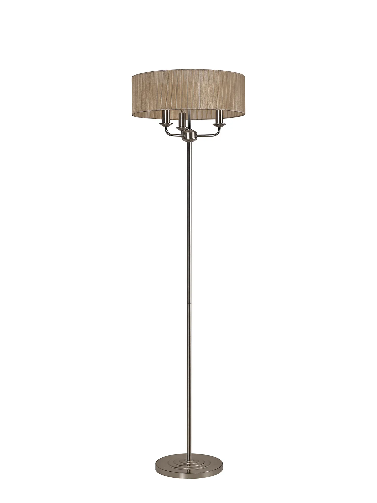 Banyan 45cm 3 Light Floor Lamp Satin Nickel, Soft Bronze DK0929  Deco Banyan SN SB